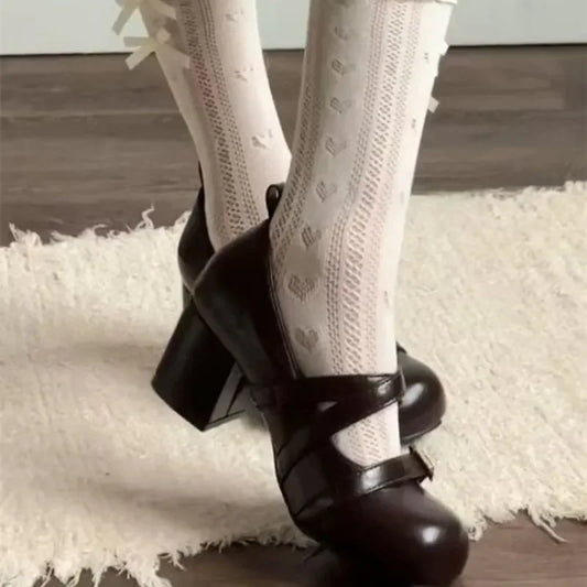 Women's Chunky Heel Mary Jane Pumps, Patent Leather Round-Toe Mid-Heel Double Buckle Shoes,Suitable for Daily and Party Wear.